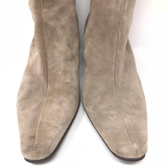 Boden Suede Boots Pointed Toe Knee High Heel ZIP - Picture 3 of 8